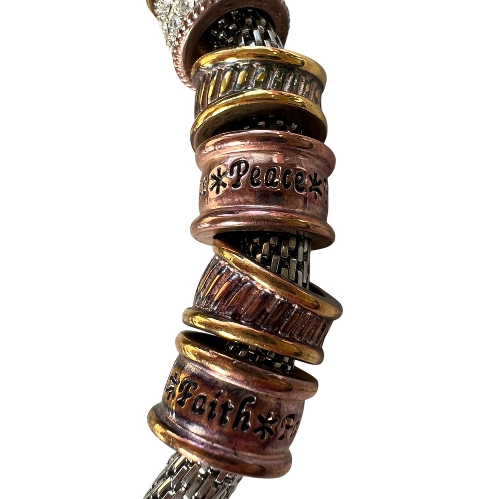 Bradford Exchange Nature's Healing Touch Woven Copper Charm Bead Bracelet - Picture 4 of 9